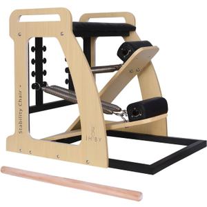 Pilates Chair, Pilates Chair for Home Workouts, Sturdy Metal Frame, Pilates Stability Chair, Yoga Fitness Trainer, Pilates Reformer Machine (Black) (26*30 inch)
