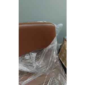 DUMOS 26 Inch Counter Height Bar Stools Set of 2, Modern Faux Leather High Barstools with Back and Metal Leg, Bar Chairs for Kitchen lsland, Elegant Brown