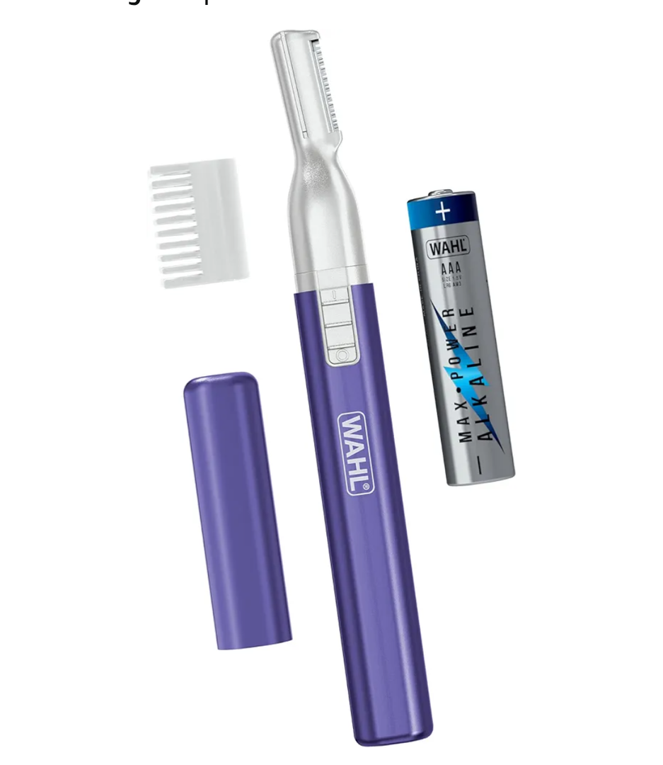 Wahl Clean & Confident Female Battery Pen Trimmer with Rinseable Blades for Eyebrows, Facial Hair, & Light Grooming- Hygienic Grooming & Easy Cleaning with Battery Included - Model 5640-100