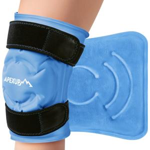 APEXUP Ice Pack for Knee Pain Relief, Large Reusable Wrap After Surgery, Flexible Gel Cold Pack for Injuries, Pain Relief for Back, Shoulder, Elbow, Ankle and Leg (Blue, L, 1PK)