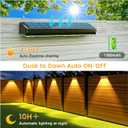 JOFIOS Solar Fence Lights Outdoor,1300mAh,Warm/Natural/Cool White,IP65 Waterproof,6 inch Fence Lights Solar Powered,Solar Lighting for Deck, Backyard, Railing(8Pack Black)
