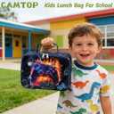 CAMTOP Kids Lunch Box Boys Girls Insulated Lunch Cooler Bag Reusable Lunch Tote Kit for School Travel, GamePad