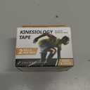 Kinesiology Tape, 2 Rolls Hypoallergenic Athletic Tape for Muscle Strain Relief & Joint Support, Waterproof & Breathable Sports Tape for Pain Relief, 2in x 16ft Uncut Roll-Stripe (Beige)