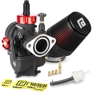 NIBBI 22mm Carburetor with CNC 48mm Air Filter kit, PE22FL Carburetor fit for 140cc mini Bike, Upgrade for SSR125cc Apollo140cc X-PRO125cc Pradator 212 mini bike