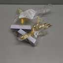 Christmas Stocking Holders for Mantle 3D Reindeer Stocking Hangers Hooks Mantel Garland Clips Metal Grips for Xmas Fireplace Decorations (Set of 2, Gold)