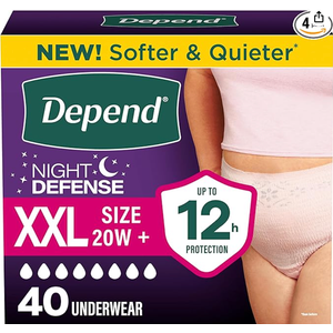 Depend Night Defense Incontinence Underwear for Women (XXL, 40 Count)