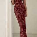 BTFBM Women Spring Dresses 2025 Elegant Wedding Guest Dresses Bodycon Tube Maxi Dress Split Floral Cocktail Dress (XXL)