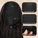 FLUFYMOOZ Ponytail Extension, 26 Inch Drawstring Ponytail Hair Extensions for Women Long Curly Wavy Ponytail Natural Wavy Synthetic Hairpiece for Women (26 Inch Brown with Auburn)