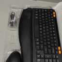 Wireless Keyboard and Mouse Combo, Ergonomic Wave Keys, Cushioned Palm Rest, Rechargeable, Phone Holder, Natural Typing, 2.4G Lag-Free, Full Size Keyboards Cordless Set for Windows/Mac -SABLUTE