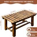 35.5" Outdoor Garden Bench, Weatherproof 2-Person Backless Wooden Bench with Mortise-Tenon Structure for Garden, Lawn, Porch, Backyard Brown, 35.5IN