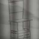 GiftGo Small Coffee Bar Station Narrow Corner Baker Rack Stand with 2 Storage Fabric Drawers 5 S Hooks for Small Spaces Farmhouse Bakers Rack for Kitchen, Entryway, Living Room (Grey, Narrow)