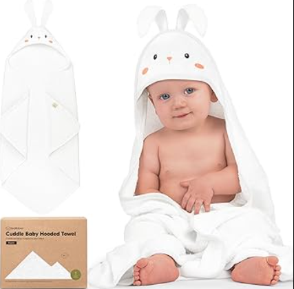 KeaBabies Hooded Baby Towel for Newborn  Viscose Derived from Bamboo Large Baby Bath Towels with Hood for Boys, Girls, Toddler, Extra Absorbent & Soft Newborn Bath Essentials (Bunny, Regular)