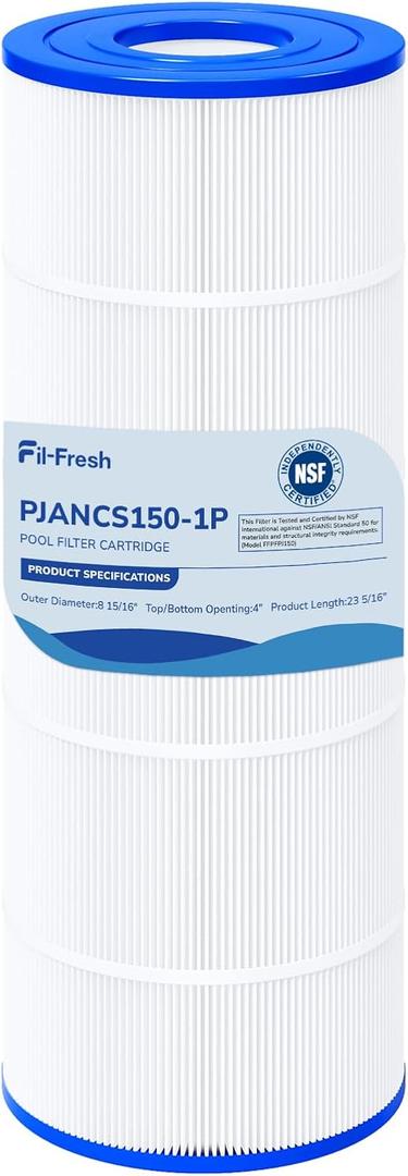 Fil-fresh CS150 Pool Filters Cartridge Compatible with Jandy CS150, Replaces Jandy R0462300, Pleatco PJANCS150, PXST150, Hayward CCX1500RE, 150 sq. ft, 1-Pack