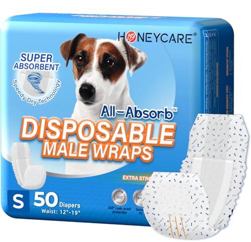 HONEY CARE All-Absorb A26 Male Dog Wrap, Only 30 Count, Small