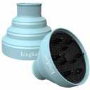 Collapsible Silicone Hair Dryer Diffuser - Travel and Easy Storage - Fit Most Hair Dryers with Nozzle Diameter D-1.575Inch to 1.968 Inch (4-5cm) - Blue