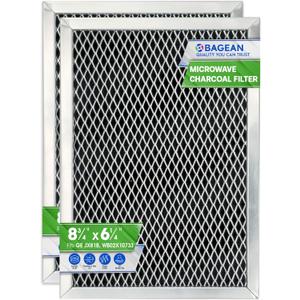 Microwave Charcoal Filter 8.7 x 6.23- JX81B WB02X10733 Fits GE Microwave Filter Replacement- Carbon Charcoal Filters for Kitchen Air - Hood Vent Filters Absorbs Odors & Freshens the Air (2-Pack)