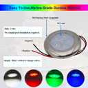 Marine Boat Courtesy Lights, 3 Inch RGBW LED Cabin Light, IP67 Waterproof Stainless Steel Interior Exterior Deck Dome Lamp for Fishing Pontoon Bass Sailboat 12V (4 Pcs)