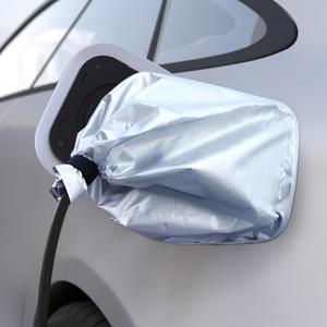 Wuyaoyao EV Charger Plug Port Cover, Waterproof Outdoor Electric Car Charger Plug Cover Rain Sun UV Snow All Weather Protection, Magnetic Adhesion Charger Cover for Electric Vehicles (Silver)