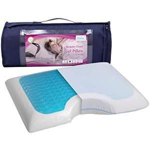 COMFYT Side Sleeper Pillow - Cervical Cooling Pillow, Gel Memory Foam Shoulder Bed Pillows Orthopedic Supports Posture Neck for Back Stomach Sleepers (White)