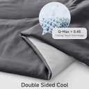HOMFINE Cooling Comforter Japanese Double-Sided Cold Tech Fabric Cooling Blanket for Night Sweats Hot Sleepers, Q-Max 0.45 Soft Breathable Silky Smooth Lightweight Grey Summer Comforter Queen