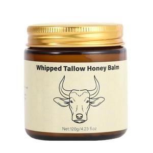 Whipped Tallow Honey Lip Balm, Tallow Honey Body Balm, Grass-Fed Tallow Skin Cream Body Moisturizer, Deeply Moisturizing and Nourishing for Dry Skin, Suitable for Dry, Chapped Skin