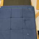 Ottoman with Storage, Rectangular Storage Ottoman, Linen Ottomans with Legs for Living Room Bedroom Dorm, 23.6" D x 17.7" W x 19.9" H, Blue