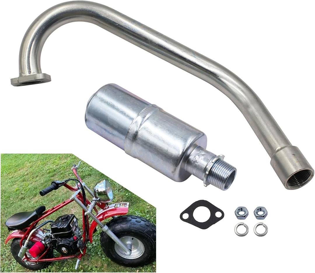 LOSTAR Exhaust Pipe With Muffler Compatible with Coleman CT200U-EX Camo 196cc / 6.5HP Gas Mini Bike
