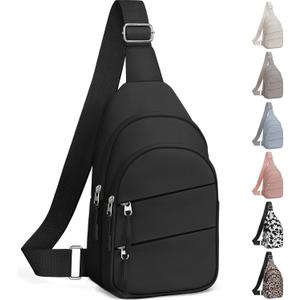 Tuwubi Crossbody Bags for Women, Sling Bag for Men, Small Hiking Backpack Anti Theft Lightweight for Outdoors Travel (M, Black)