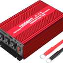 Power Inverter 2000 Watt, Power Converter 2000W DC 12V to 110V AC Car Inverter with 2.4A USB Ports 3 AC Outlets Red