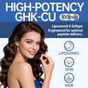 GHK-Cu Copper Peptide Supplement, 300 mcg per Serving, Liposomal Formula, 120 Softgels – Beauty Support Matrix with Biotin, Phytoceramides & Herbal Blend