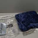 Fredsure Distressed Velvet Shower Curtain Set, 13 Pieces Navy Including 1 Piece 72"x72" Shower Curtain and 12 Pieces Silver Hooks