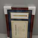 GMFrames Solid Wood Diploma Frame with Tassel Holder for 8.5x11 Certificate with Navy over Gold Mat,Cherry Finish with Intricate Black Rope Detail,UV Protection Acrylic, 11x17 for 8.5x11 with Tassel
