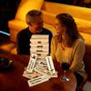 DMJRZTF Lust Tower,48 Pcs Couple Game Blocks, Wooden Valentine Tumbling Tower Stacking Blocks, Fun Date Night Activities,Adults Date Night Anniversary Party Game - 1 Set