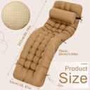 Tudomro Outdoor Chaise Lounge Cushion 66x21x4'' Waterproof & Fade-Resistant Patio Pool Chaise Lounge Cushion Headrest Pillow Tie Replacement Rocking High Back Chair(Brown,Set of 2)