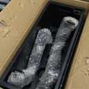 LaLaGreen Deck Railing Planters (14 Inch, 2 Pack) Black Rectangular Window Flower Box with Bracket, Self Watering System Hanging Planter Boxes for Outdoor Plant Pots Container Rail Fence Balcony Herb