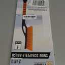 EcoNour 27" Aluminum Ice Scrapers for Car Windshield | Car Snow Scraper Window and Snow Brush with Ergonomic Foam Grip Winter Accessories (Orange)