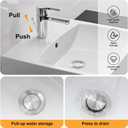 Pop-up Sink Drain Stopper with Lift Rod - Universal Bathroom Sink Drain Kit for Lavatory & Vanity Sink with Overflow, Fit Most US Drains (Chrome)