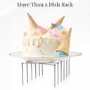 Diatomaceous Stone Dish Drying Mat with Collapsible Steel Rack - Quick Dry Kitchen Counter Set, Space Saving Foldable Dryer, 23.6" x 15.3"