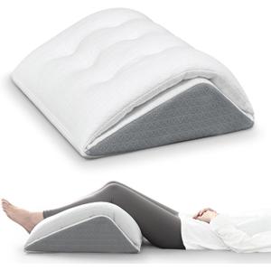 Shinnwa Knee Wedge Pillow, Patented Convertible Knee Pillow for Back Sleeping, Dual-Layer Memory Foam Triangle Pillow for Legs Post Surgery, Knee Support, Leg Elevation, Back Pain Relief