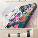 FUNMIKO for iPhone 16 Pro Max Case with Privacy Screen Protector, Wireless Charging Compatible, Translucent Matte Cover - Cute Floral Design Phone Case for Women Girls - Colorful Blooming Flower