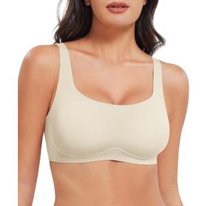 YEOREO Womens Everyday Bra Scoop Wireless Bralette No Underwire Corriney Full Coverage Push Up Bra, Size S