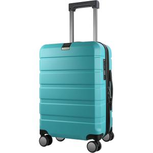 KROSER Hardside Expandable Carry On Luggage with Spinner Wheels & Built-in TSA Lock, Durable Suitcase Rolling Luggage with USB Port, Carry-On 20-Inch, Lake Blue