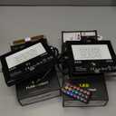 MELPO Led Flood Light Outdoor, 50W RGB Color Changing Landscape Lighting with Remote, Timing - 12 Colors - 4 Modes, IP66 Waterproof, US 3-Plug, (Pack of 2)