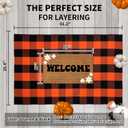 Cotton Orange and Black Plaid Rug - 3 x 5 Ft, Hand-Woven Indoor/Outdoor Layered Cotton Blend Buffalo Plaid Rug, Washable Front Door Mat, Perfect for Porch, Living Room, Entryway