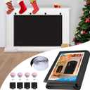 Fireplace Draft Cover, Fireplace Blocker Blanket Stops Heat Loss, Adjustable Fireplace Draft Stopper with Hook and Loop Tapes Black 45" W x 34" H