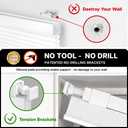 LazBlinds No Drill Cordless Cellular Shades, 32 1/2"W × 64"H, Silver White