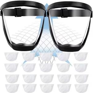 2pcs Super Protective Face Shield,Face Shield Mask for Woodworking,Suitable for Dust and Debris Protection,Full Face Shield for Weed Whacking,High-Definition Plastic Face Shield Mask