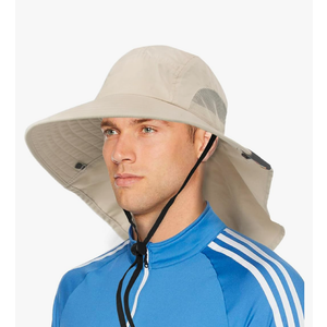 SUN CUBE Wide Brim Sun Hat with Neck Flap, UPF50+ Hiking Safari Fishing Hat for Men Women, Sun Protection Beach Hat,One Size