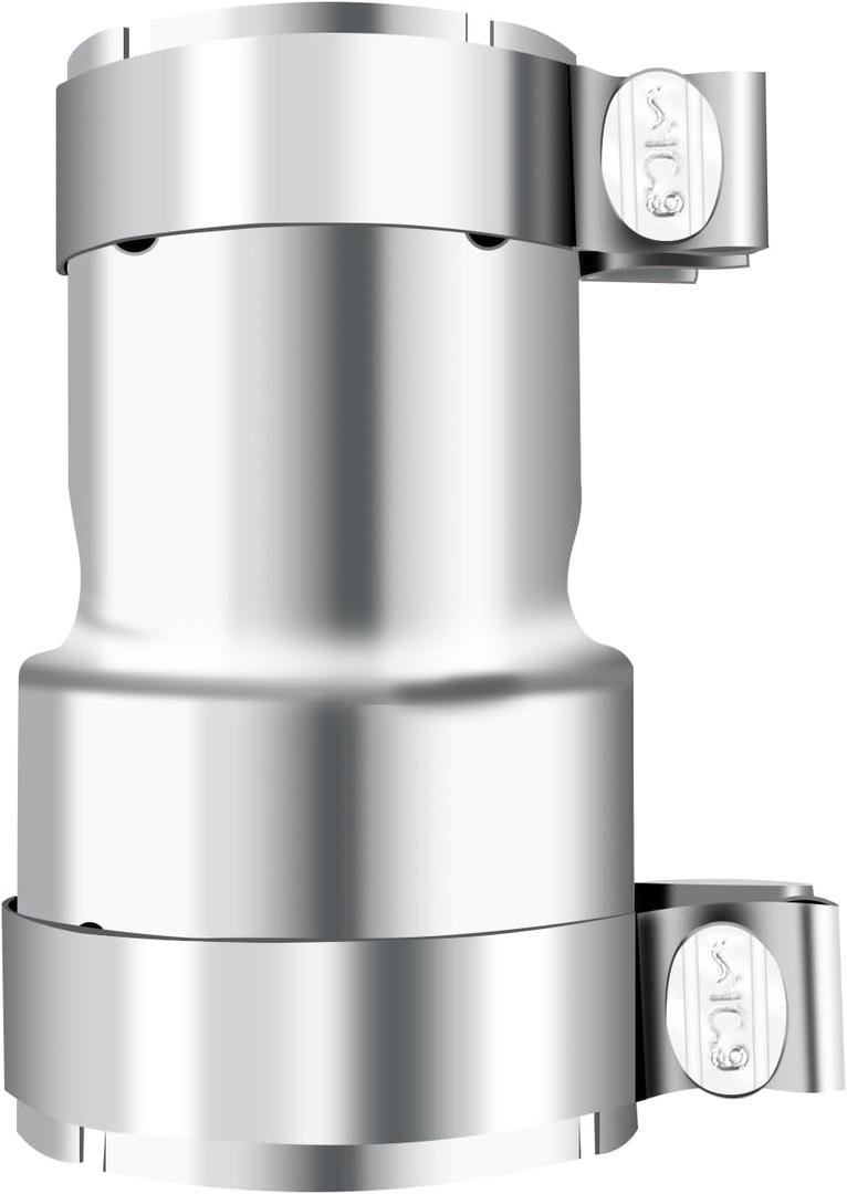 Stainless Steel 2.5 to 3 Inch Exhaust Adapter, 2.5" ID to 3" ID Exhaust Reducer Connector Pipe with Clamp (2.5" - 3")