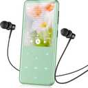 AGPTEK 64GB MP3 Player with Bluetooth, M3 2.4 inch Music Player with Speaker and FM Radio, Touch Buttons, Supports Up to 128GB (Green)